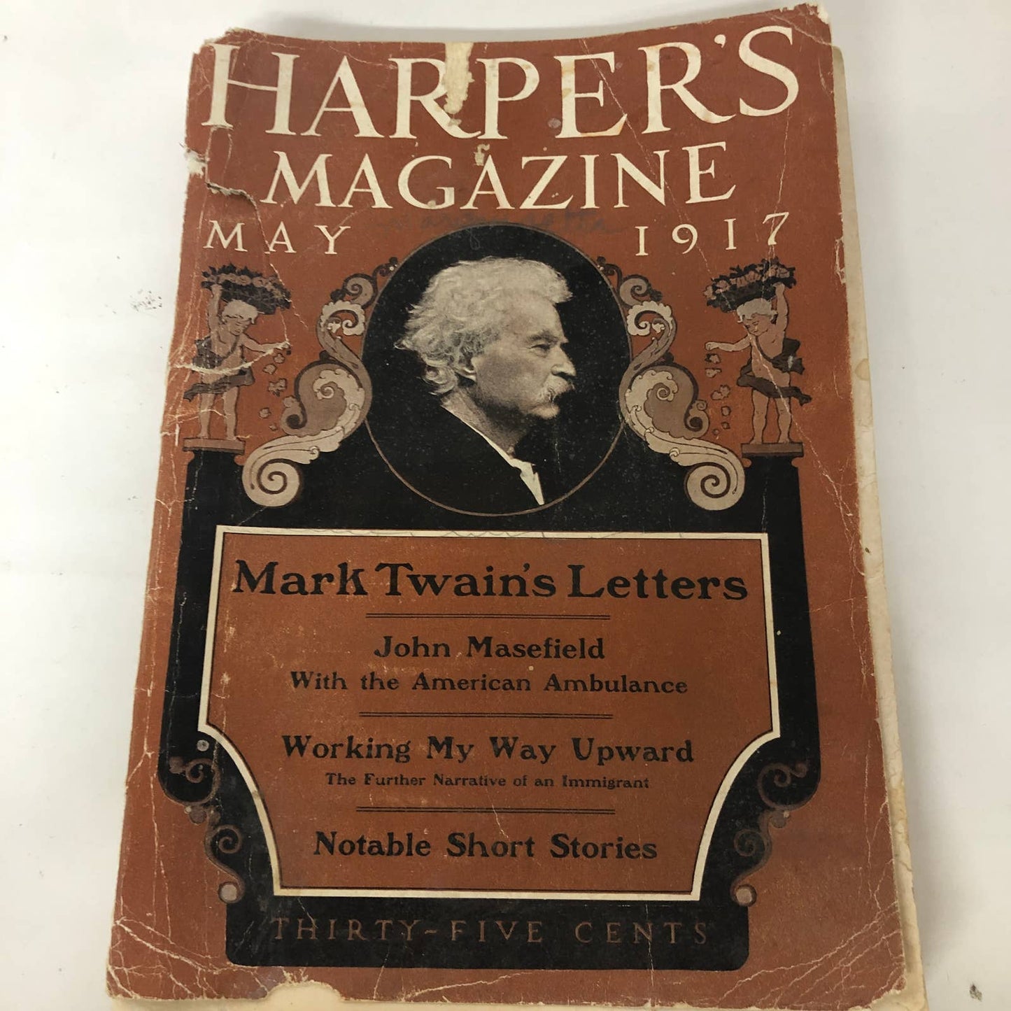 Harper's Monthly March 1917 World War I Mark Twain’s Letters John Masefield