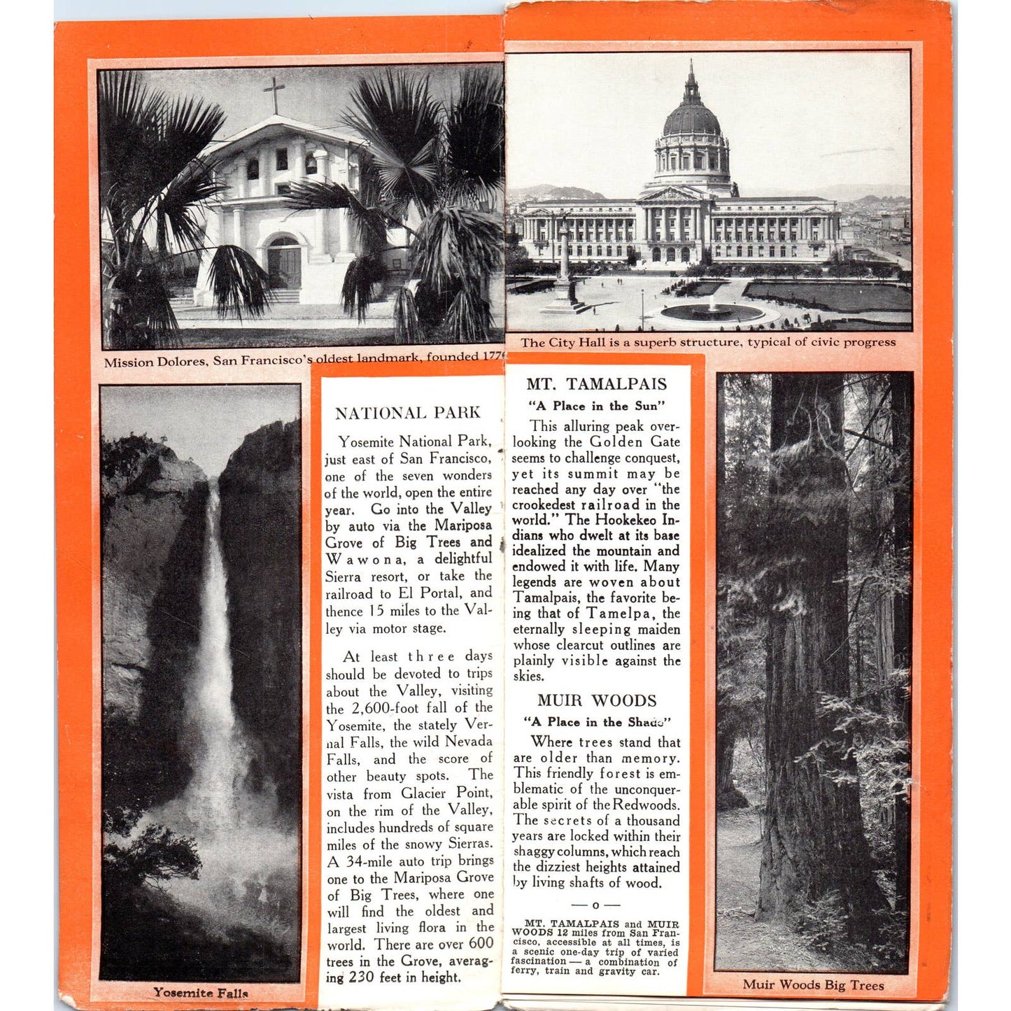 1925 San Francisco Tourist League Travel Guide Fold Out Travel Brochure SE3-4