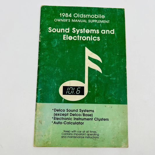 1984 Oldsmobile Owner’s Manual Supplement Sound Systems & Electronics BA1