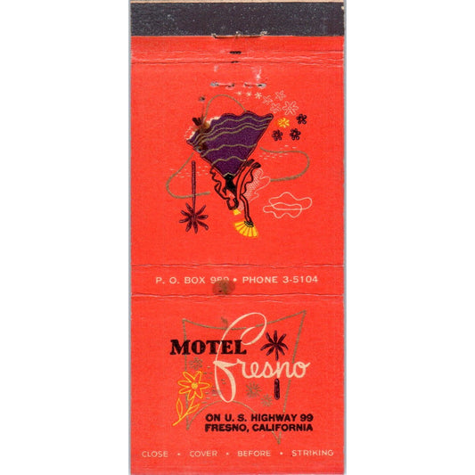 Motel Fresno Hwy 99 California Advertising Matchbook Cover MM9-6