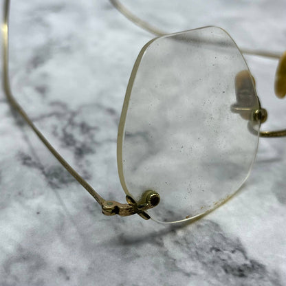 Vintage Art Deco B&L Gold Fill Etched Rimless Frame Eyeglasses Frames 4.5” SE9