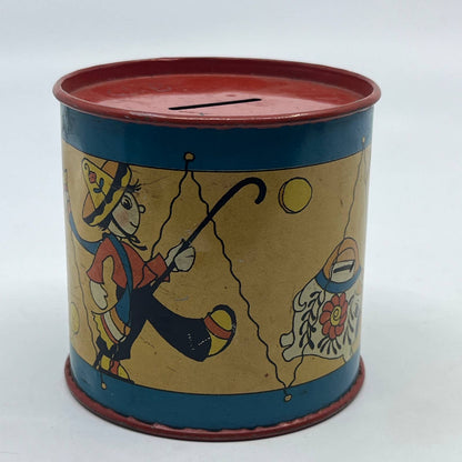 1950s Fern Bisel Peat Toy Bank Drum Siesta Ohio Art 16/101 Tin Litho 3" TG8