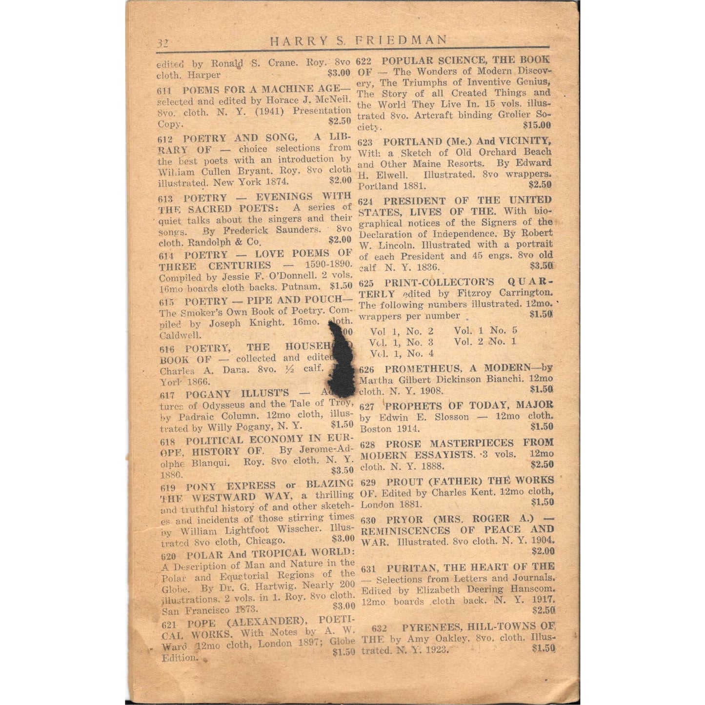 Antique Harry S. Friedman Catalogue 4 Books for Libraries & Collectors TJ7