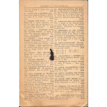 Antique Harry S. Friedman Catalogue 4 Books for Libraries & Collectors TJ7