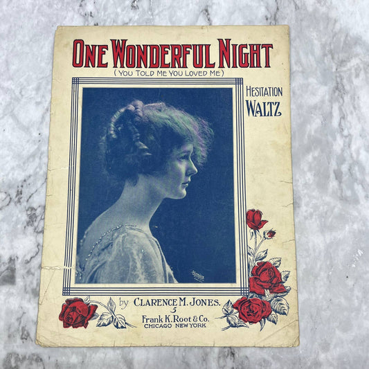 One Wonderful Night 1914 sheet music Hesitation Waltz Clarence M. Jones TH5