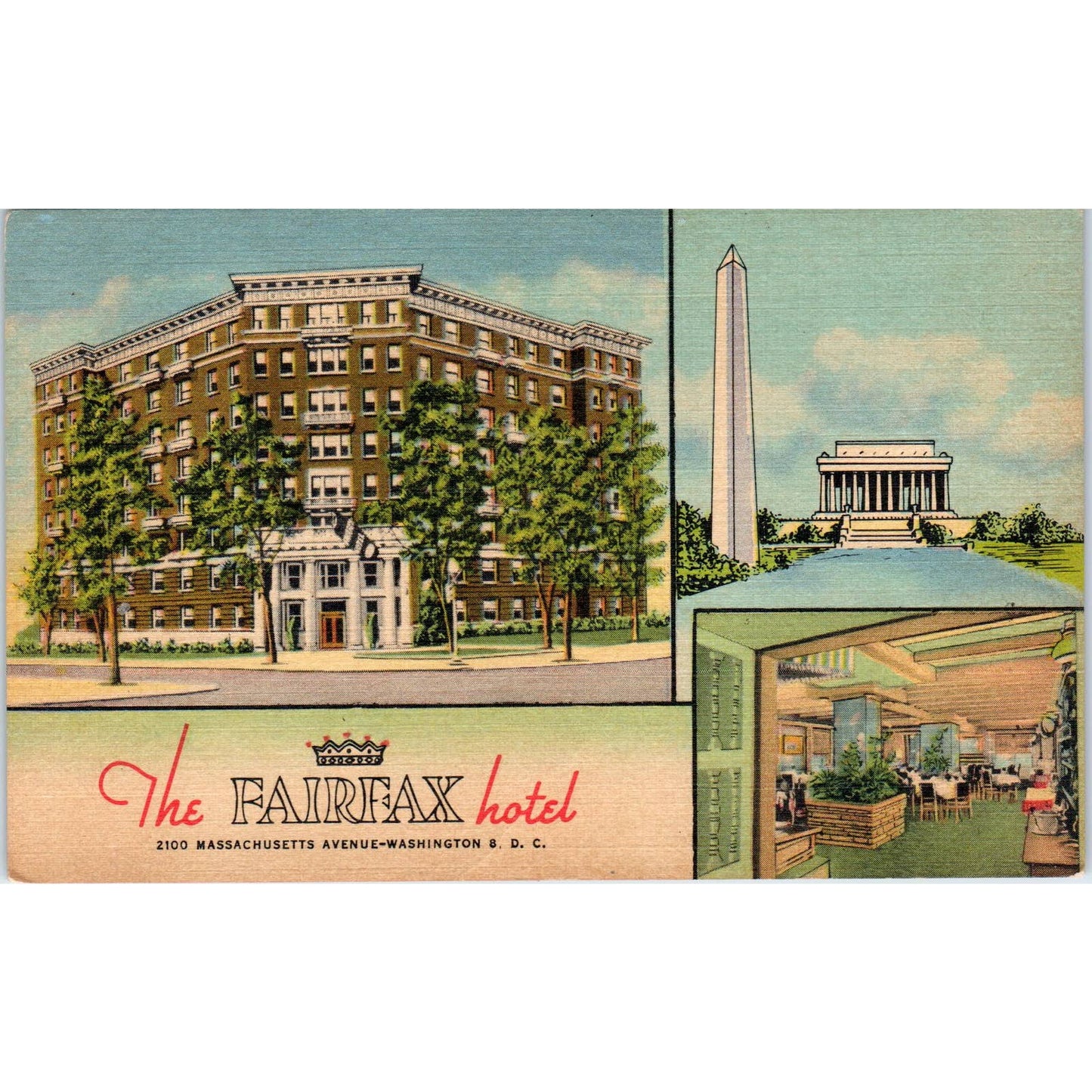 The Fairfax Hotel Washington D.C. Original Postcard TK1-P2