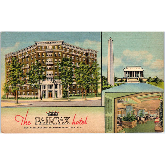 The Fairfax Hotel Washington D.C. Original Postcard TK1-P2