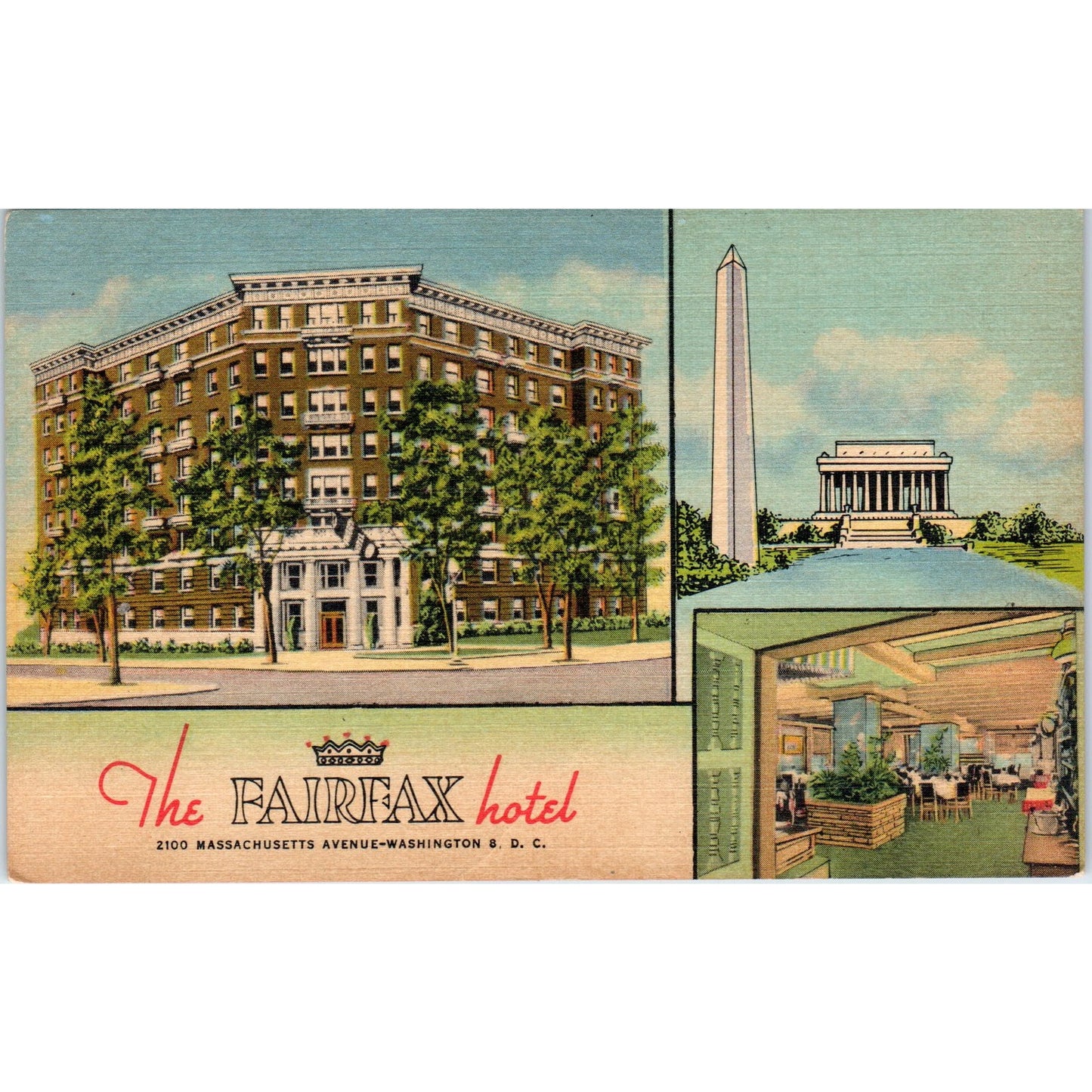 The Fairfax Hotel Washington D.C. Original Postcard P1-16