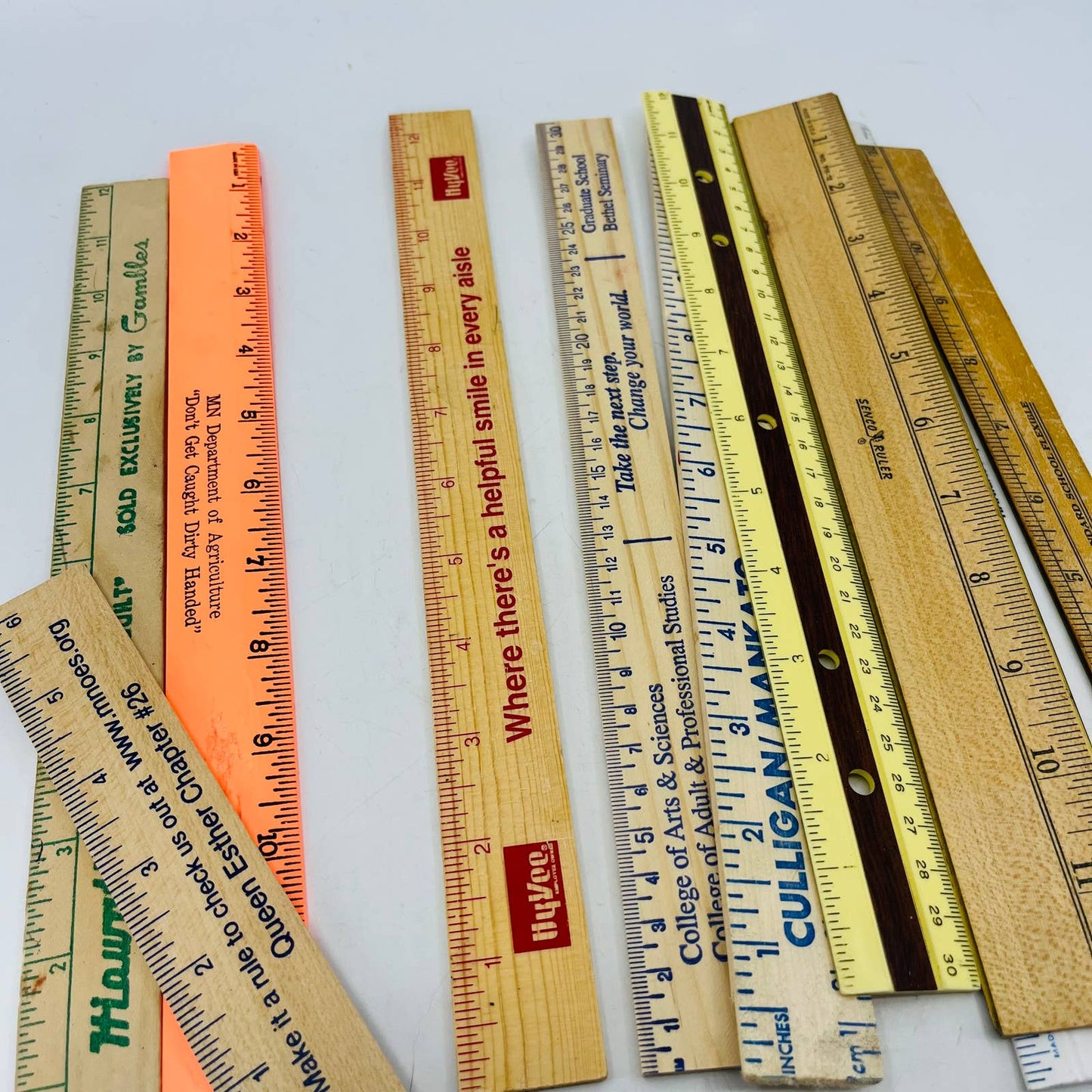 VTG Lot of 10 Advertising Rulers Minnesota Iowa Illinois TC4