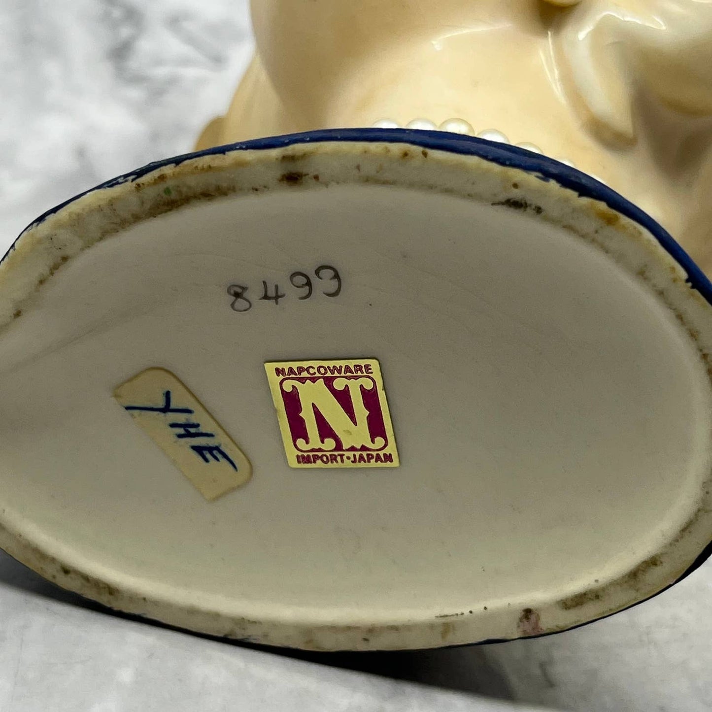 Napco Lady Head Planter Vase 8493 Japan 1960s Pearls Blonde 5-1/2” TJ3