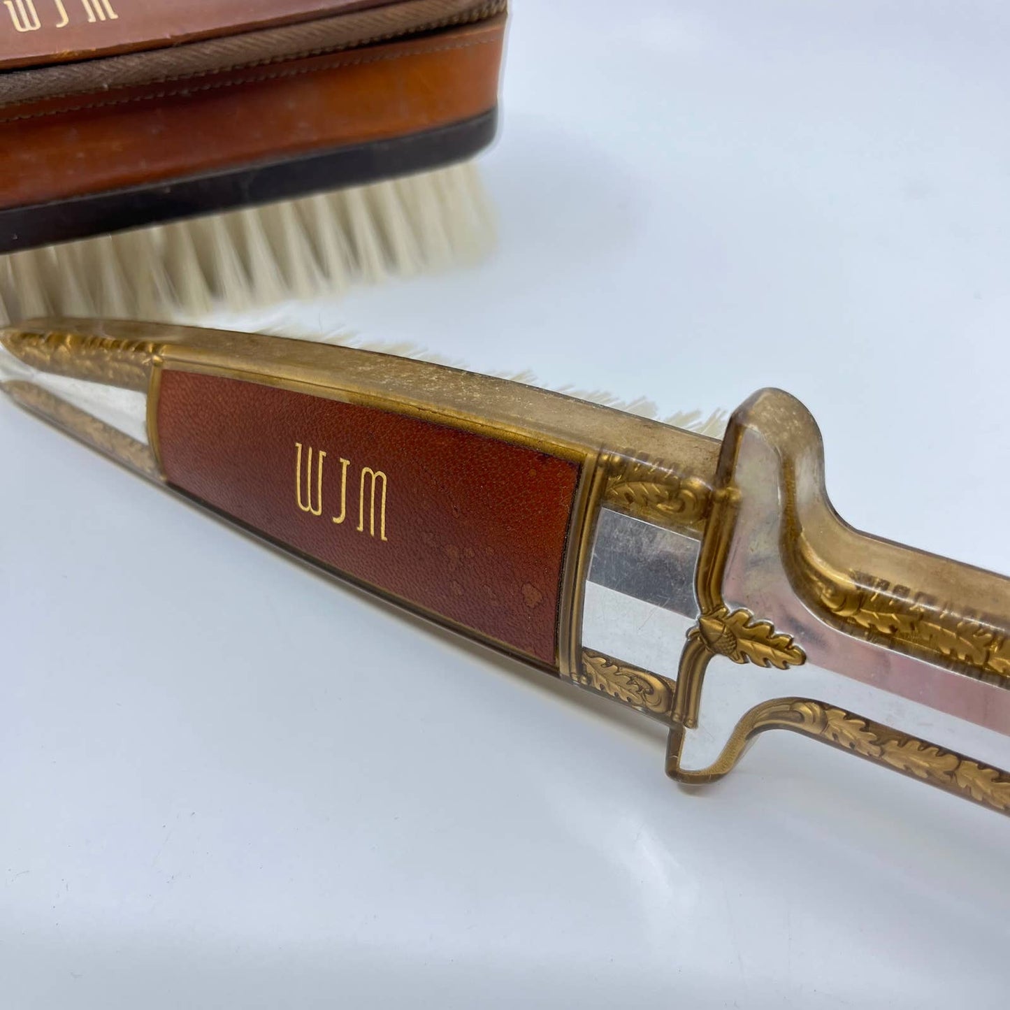 Vintage Men’s Shoe Brushes Monogrammed “WJM” TF3