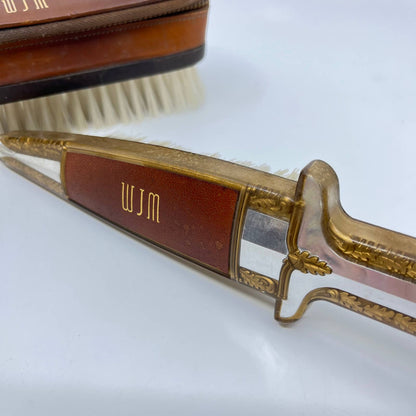 Vintage Men’s Shoe Brushes Monogrammed “WJM” TF3