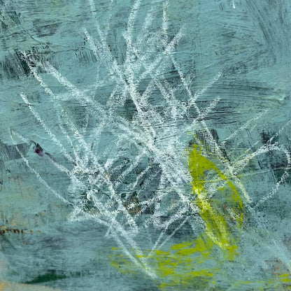 Original Framed Mixed Media Abstract Art Painting 8x10 “Blue OTS” With COA