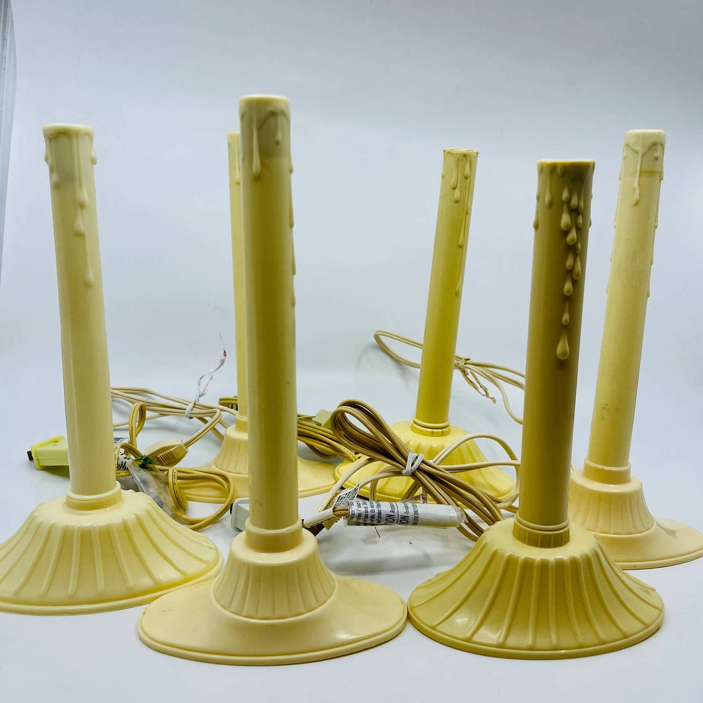 VTG Set of 6 Christmas Electric Plastic Drip Candle Candolier WORKS TB1