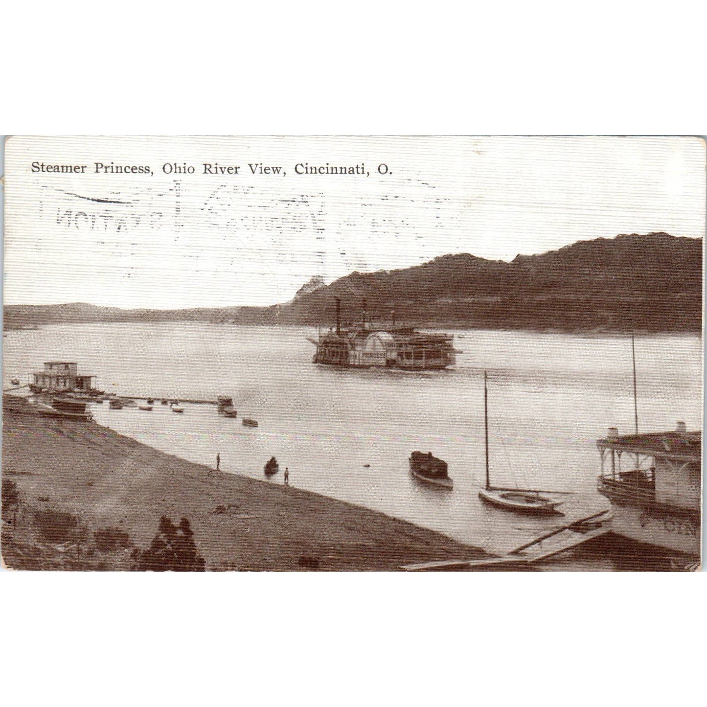 c1910 Postcard Steamer Princess Ohio River View Cincinnati Ohio TD9
