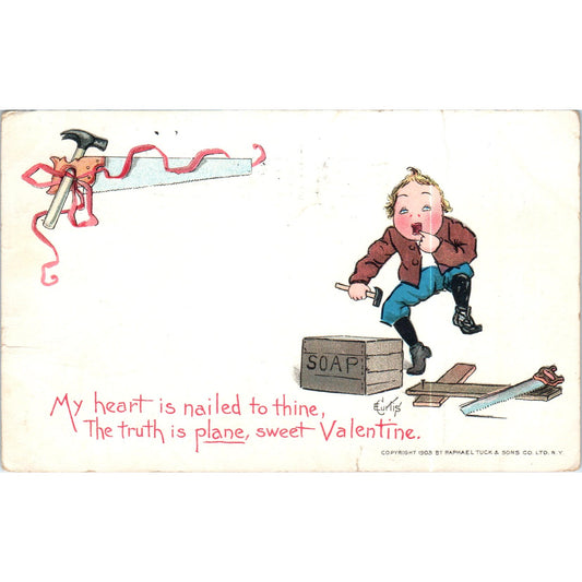 1905 Valentines Cartoon Humor Raphael Tuck Original Postcard P3-2