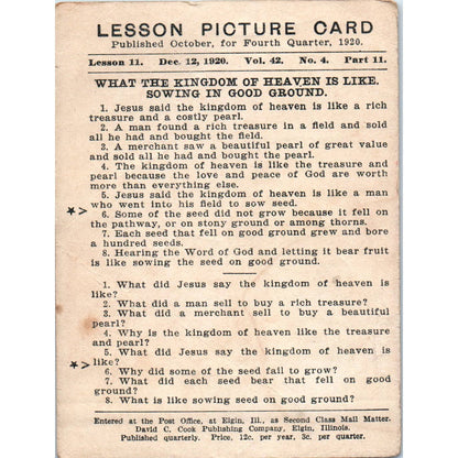 1920 Christian Lesson Picture Card What the Kingdom of Heaven is Like SE5