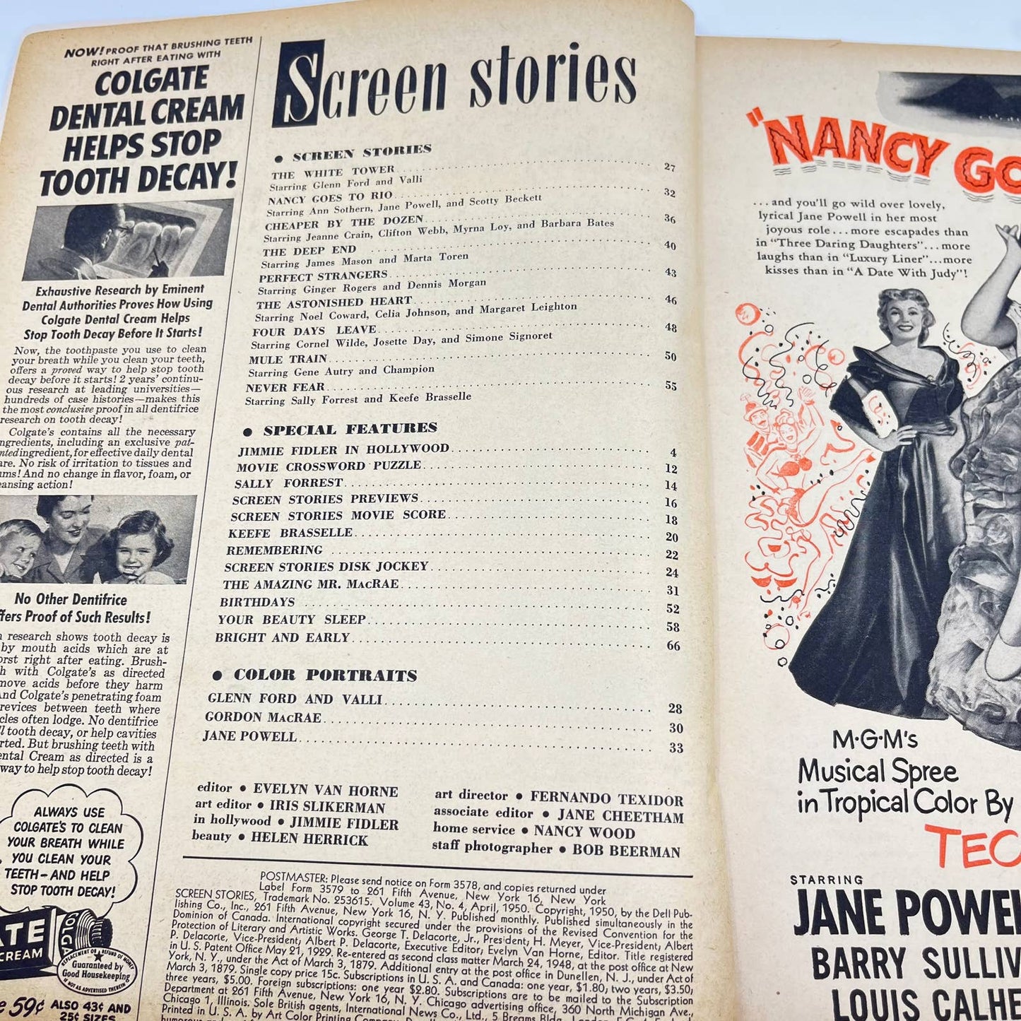 Screen Stories Magazine April 1950 Cheaper By The Dozen Clifton Webb Bates TC6