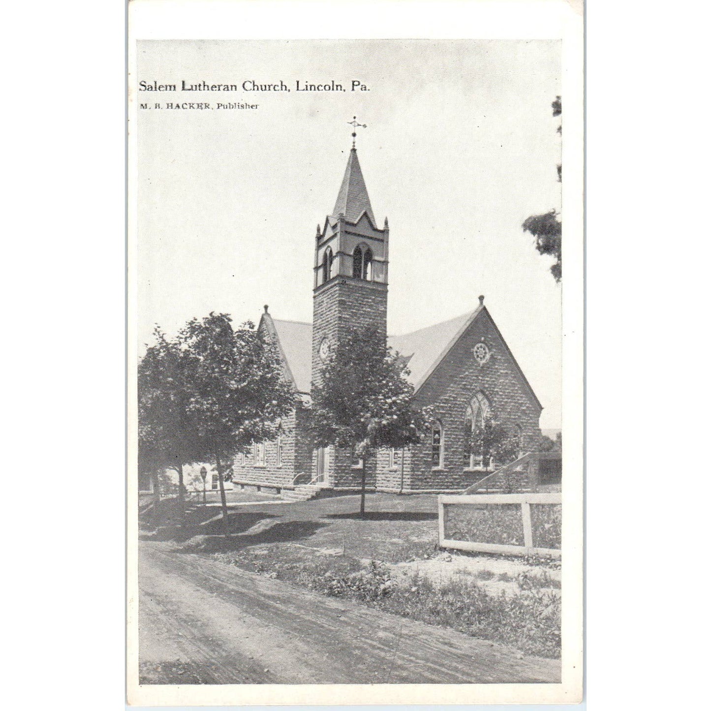 Vintage Postcard Salem Lutheran Church Lincoln PA TD8-P2