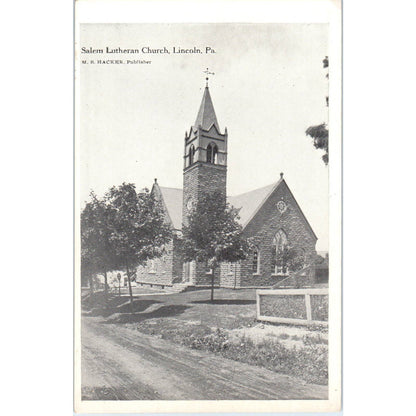 Vintage Postcard Salem Lutheran Church Lincoln PA TD8-P2