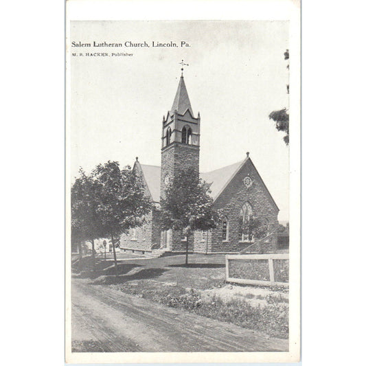 Vintage Postcard Salem Lutheran Church Lincoln PA TD8-P2