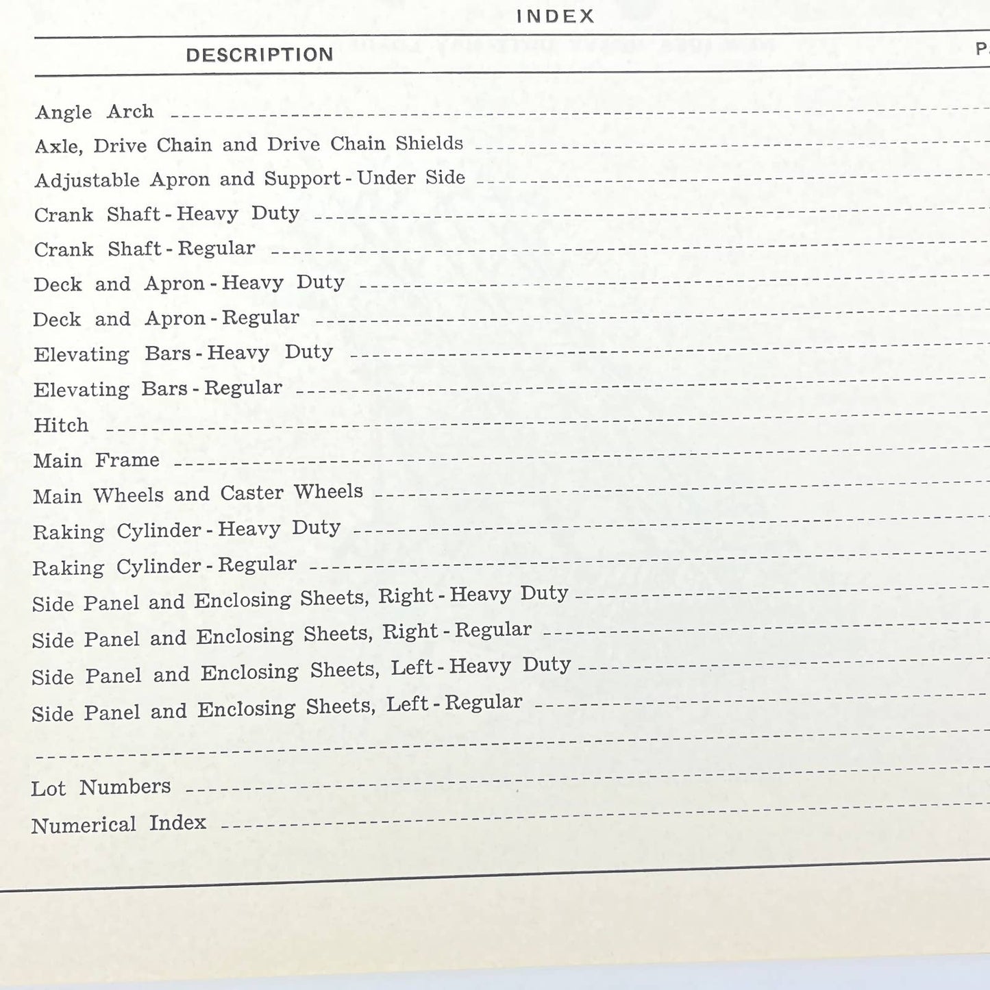 1954 Original New Idea Easyway Hay Loader L-49 Repair Parts List TB9