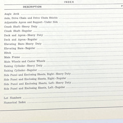 1954 Original New Idea Easyway Hay Loader L-49 Repair Parts List TB9