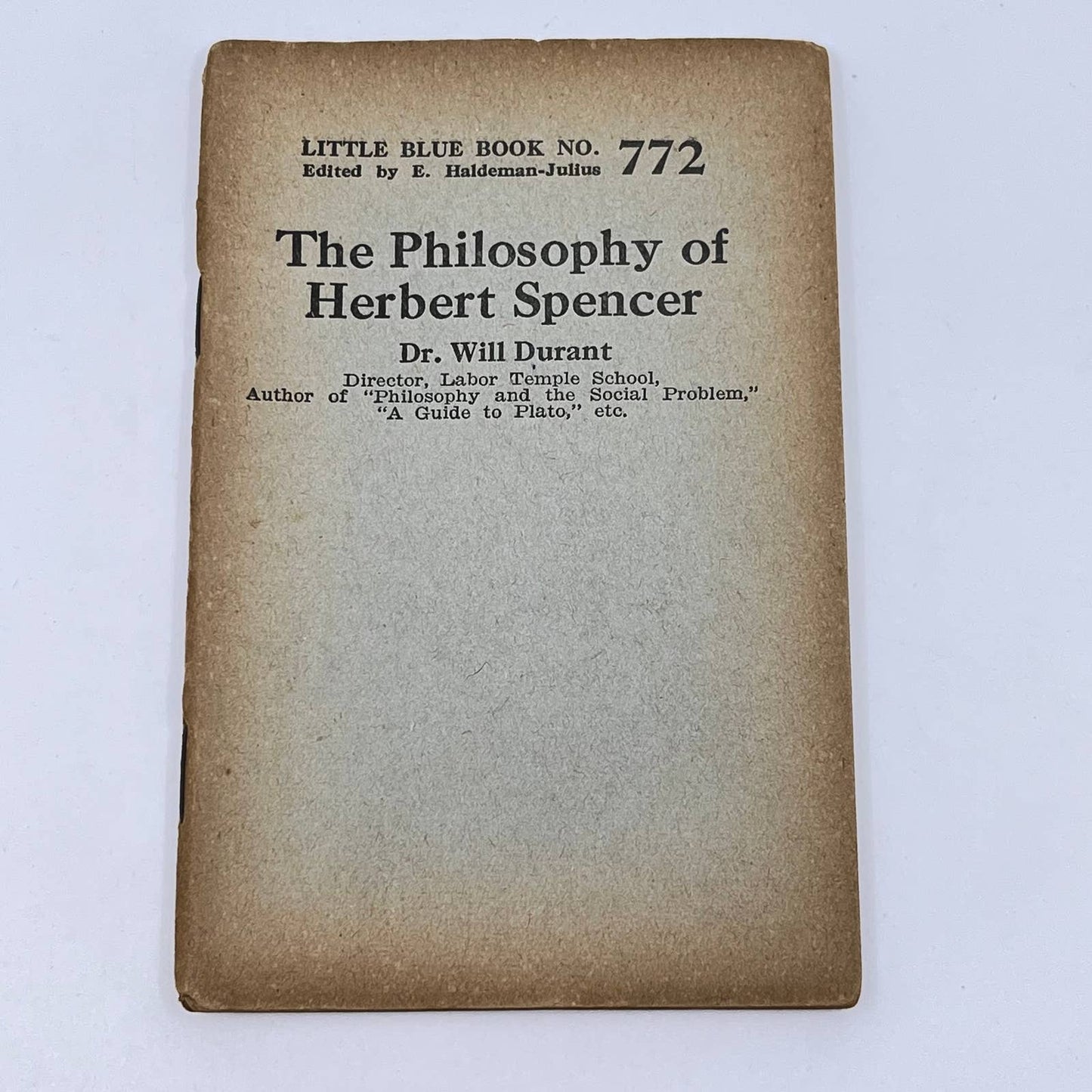 c1920 Little Blue Book No. 772 The Philosophy of Herbert Spencer Will Durant SD3