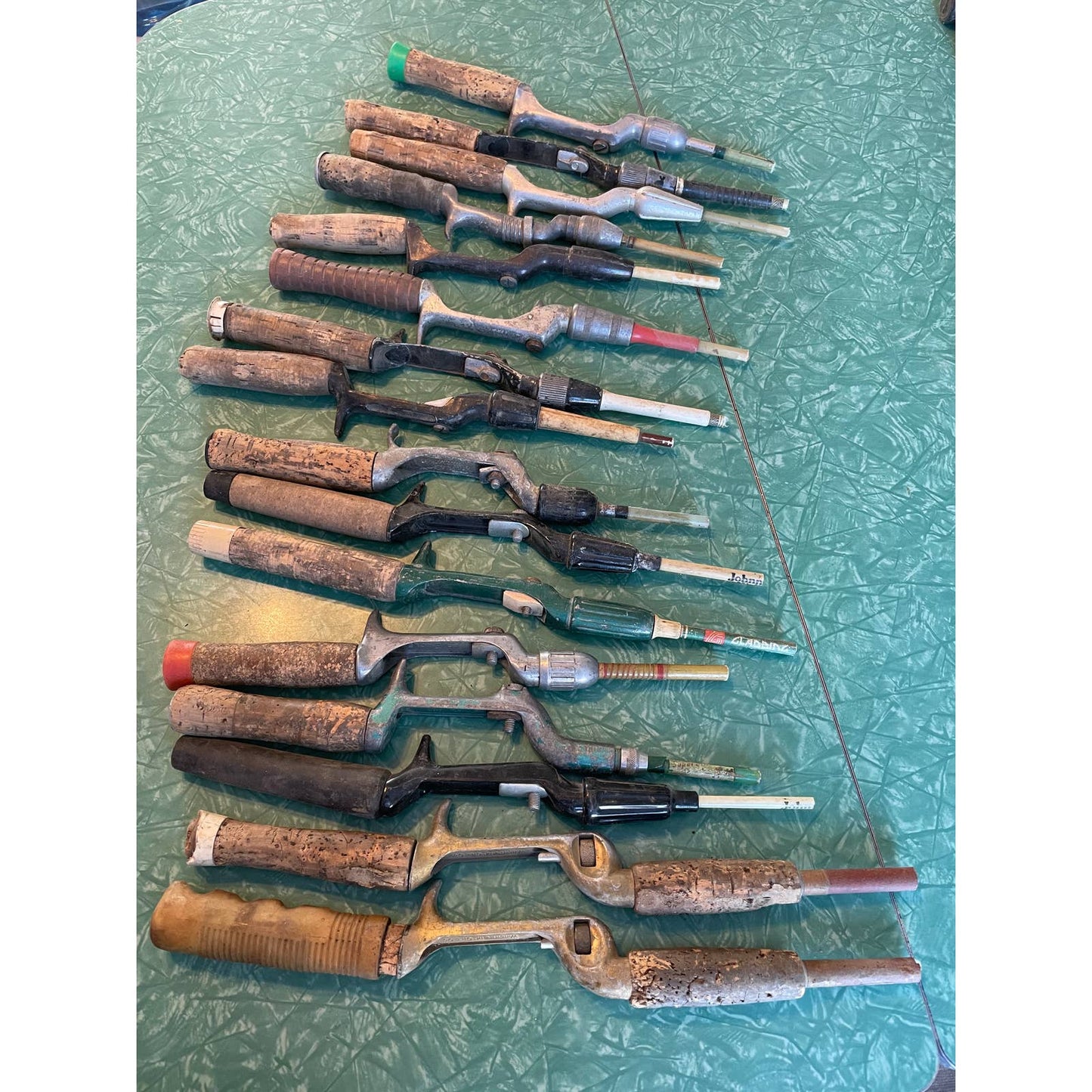 Huge Lot of Vintage Fishing Rod Pole Handles Johnny Walker, War Eagle, Actionrod