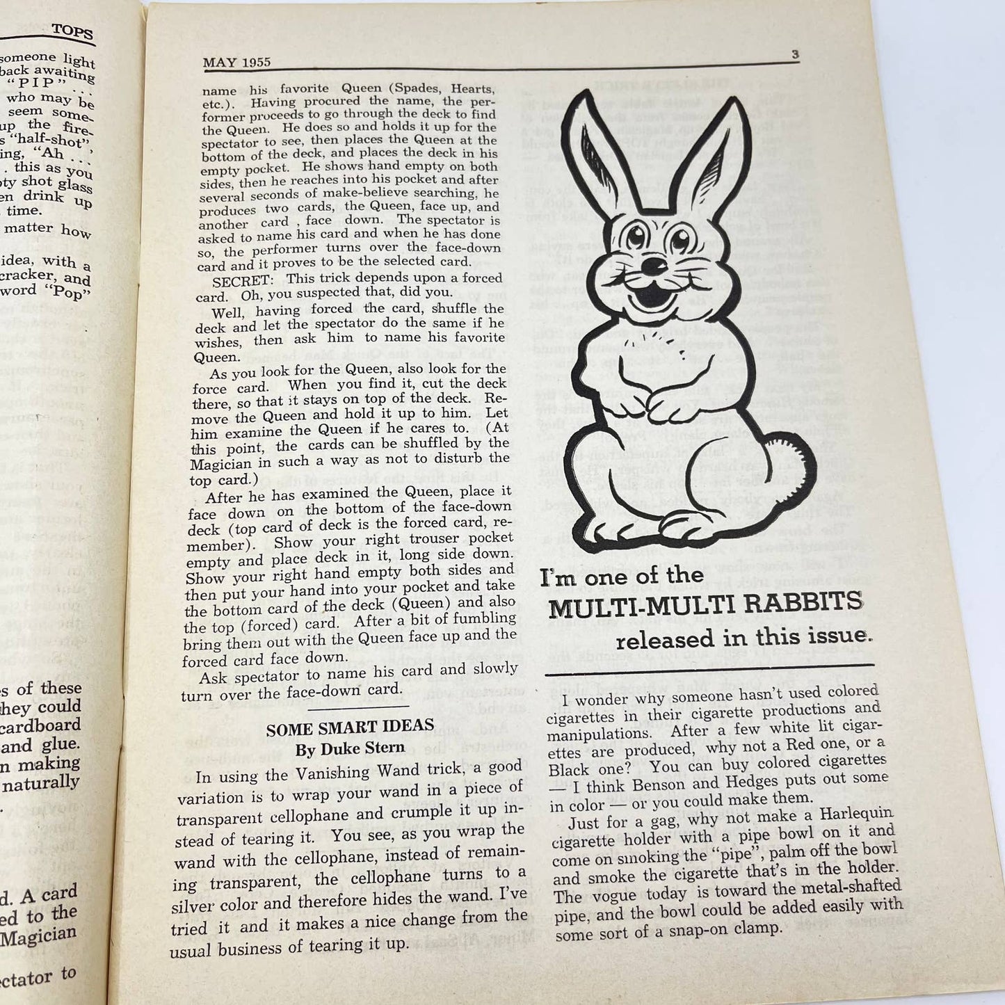1955 May - Tops Magazine of Magic - Tricks Magicians TF7
