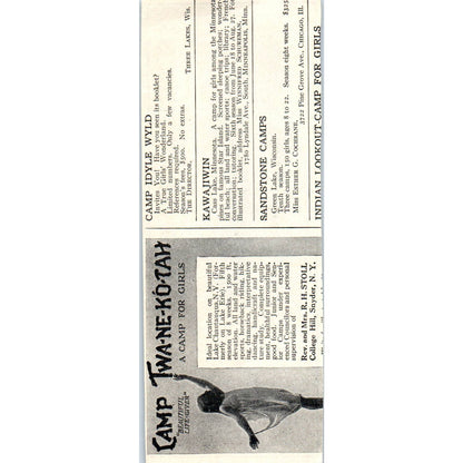 Silver Lake Camp Adirondacks Bradford Mass - 1921 Original Ad TJ7-S