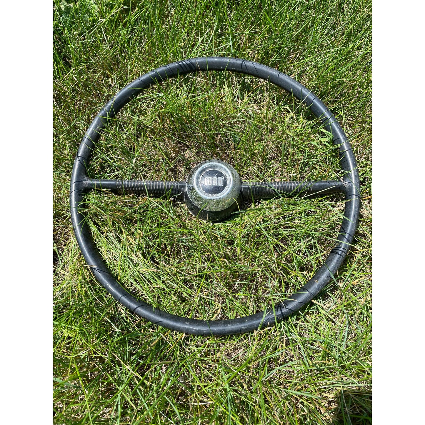 1952 1953 Ford Black Chrome Steering Wheel Custom Customline Crestline