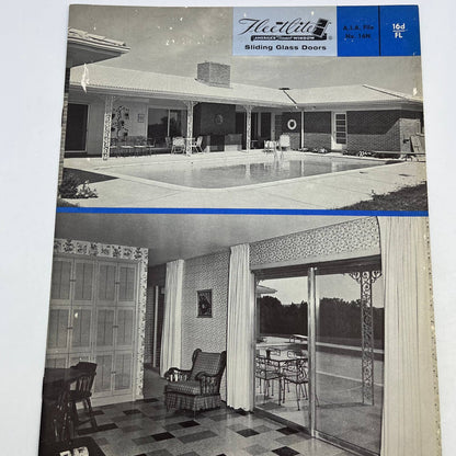 1950s MCM Fleetlite Sliding Glass Doors Advertising Booklet & Order Form TH7