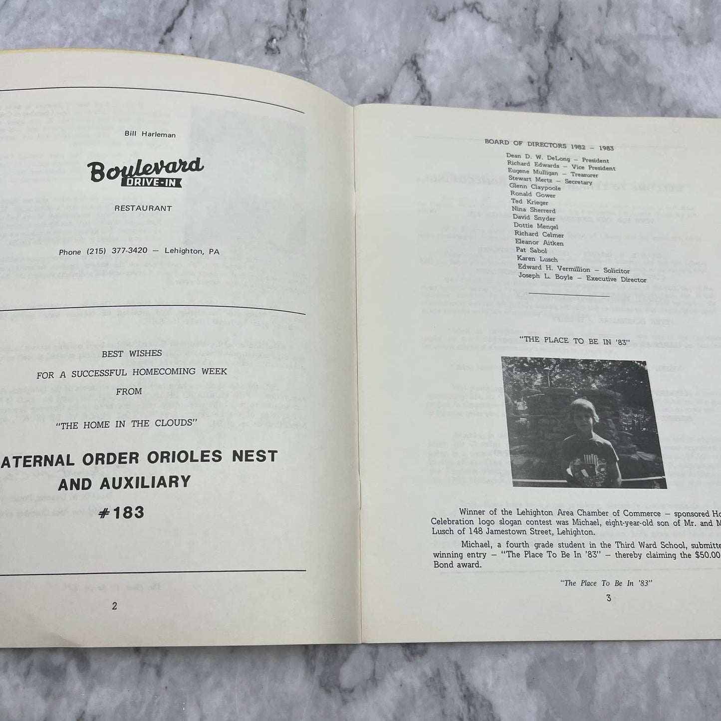 1983 Lehighton Carbon County Pennsylvania Homecoming Souvenir Book TJ7