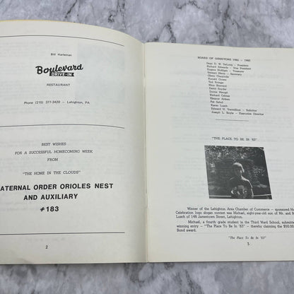1983 Lehighton Carbon County Pennsylvania Homecoming Souvenir Book TJ7