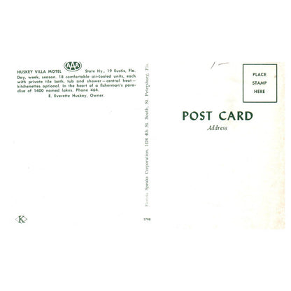 Vintage Postcard - Huskey Villa Motel Eustis Florida TJ6-1