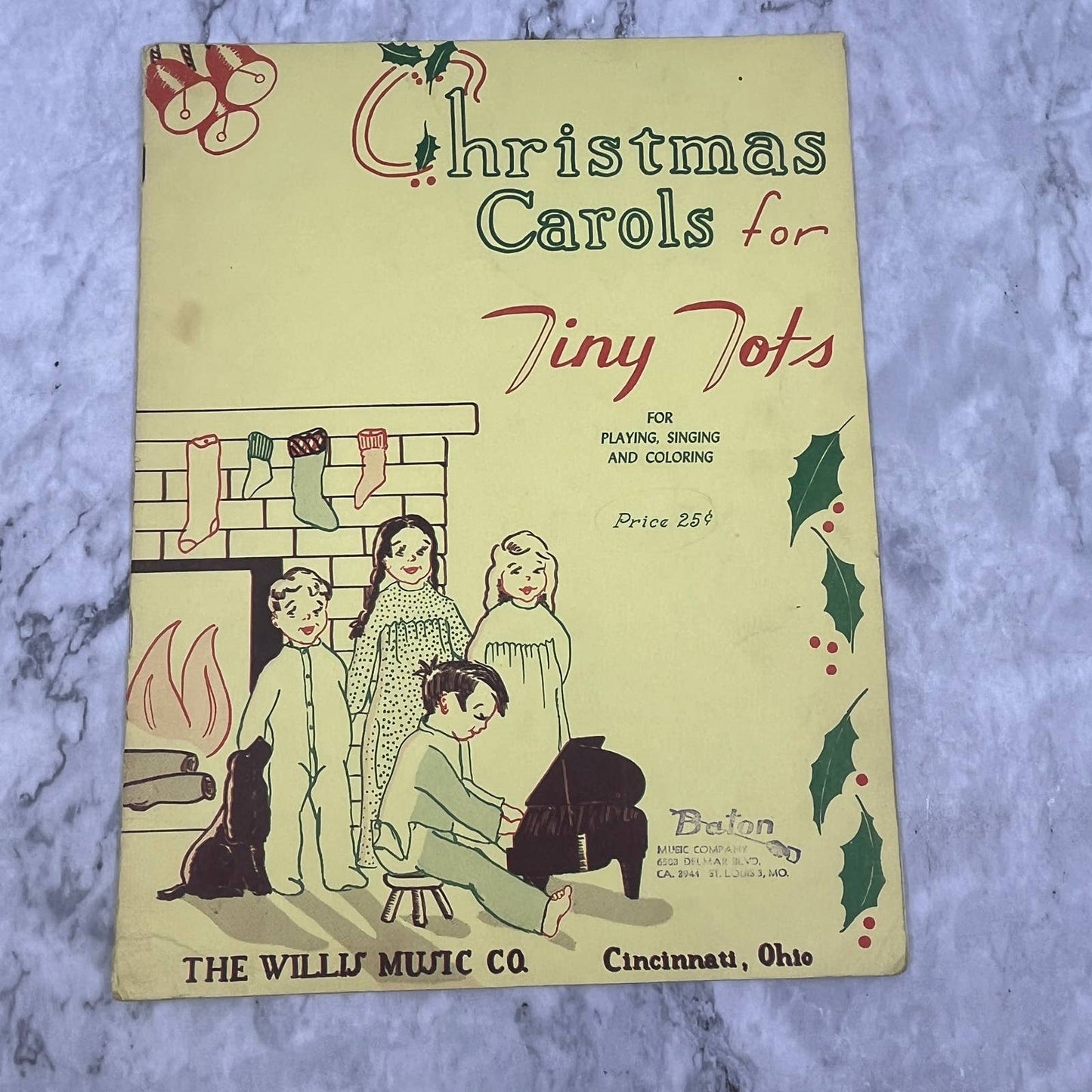 Christmas Carols for Tiny Tots Willis Music Co 1944 Sheet Music TK2-SM4