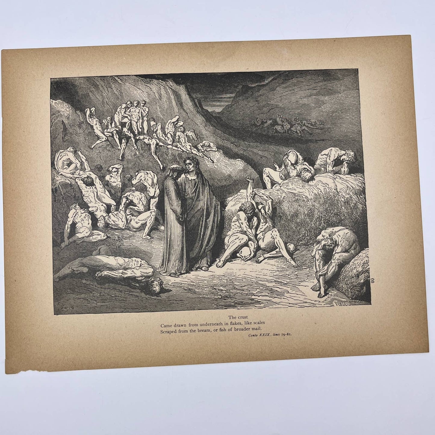 Original 1880s Gustave Dore Engraving Dante Falsifiers FL4