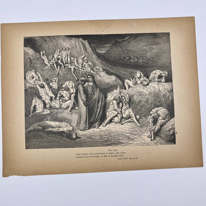 Original 1880s Gustave Dore Engraving Dante Falsifiers FL4