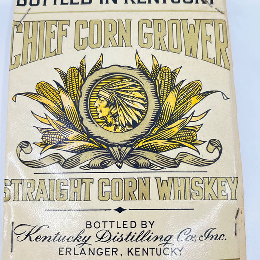 Chief Corn Grower Corn Whiskey Label Kentucky Distilling Co. Erlanger KY