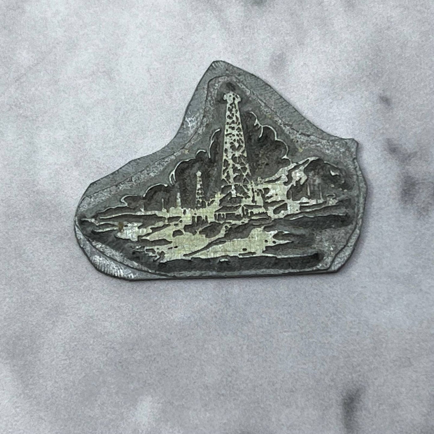 Vintage Letterpress Printers Block Plate Radio Station Radio Tower SE834