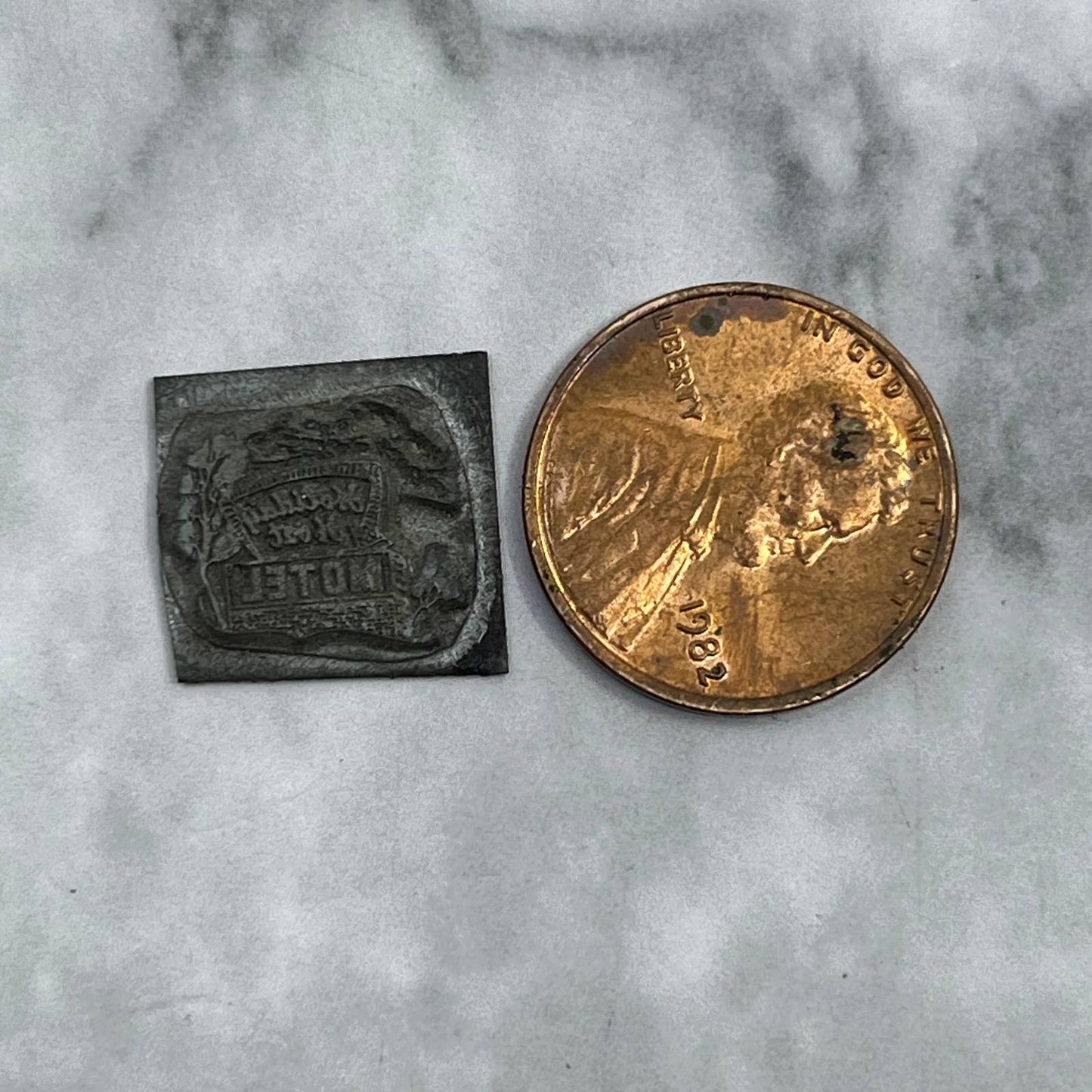 Vintage Printing Letterpress Printers Block Plate Holiday Host Motel TJ57