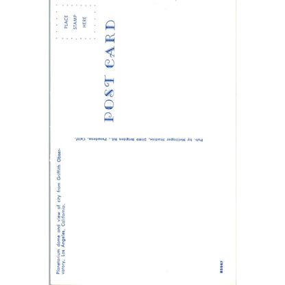 Planetarium Dome Griffith Observatory Los Angeles CA Original Postcard TK1-24