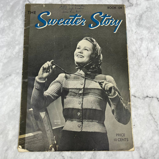 The Sweater Story vintage magazine, 1938, The Spool Cotton Company, Book 124 TJ3