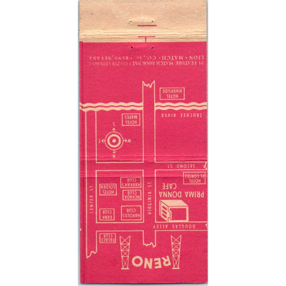 Cafe Prima Donna Reno NV Advertising Matchbook Cover SB3-M7