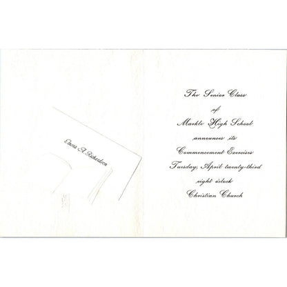 1940 Markle Indiana High School Commencement Invitation Elnora A. Richardson SF2