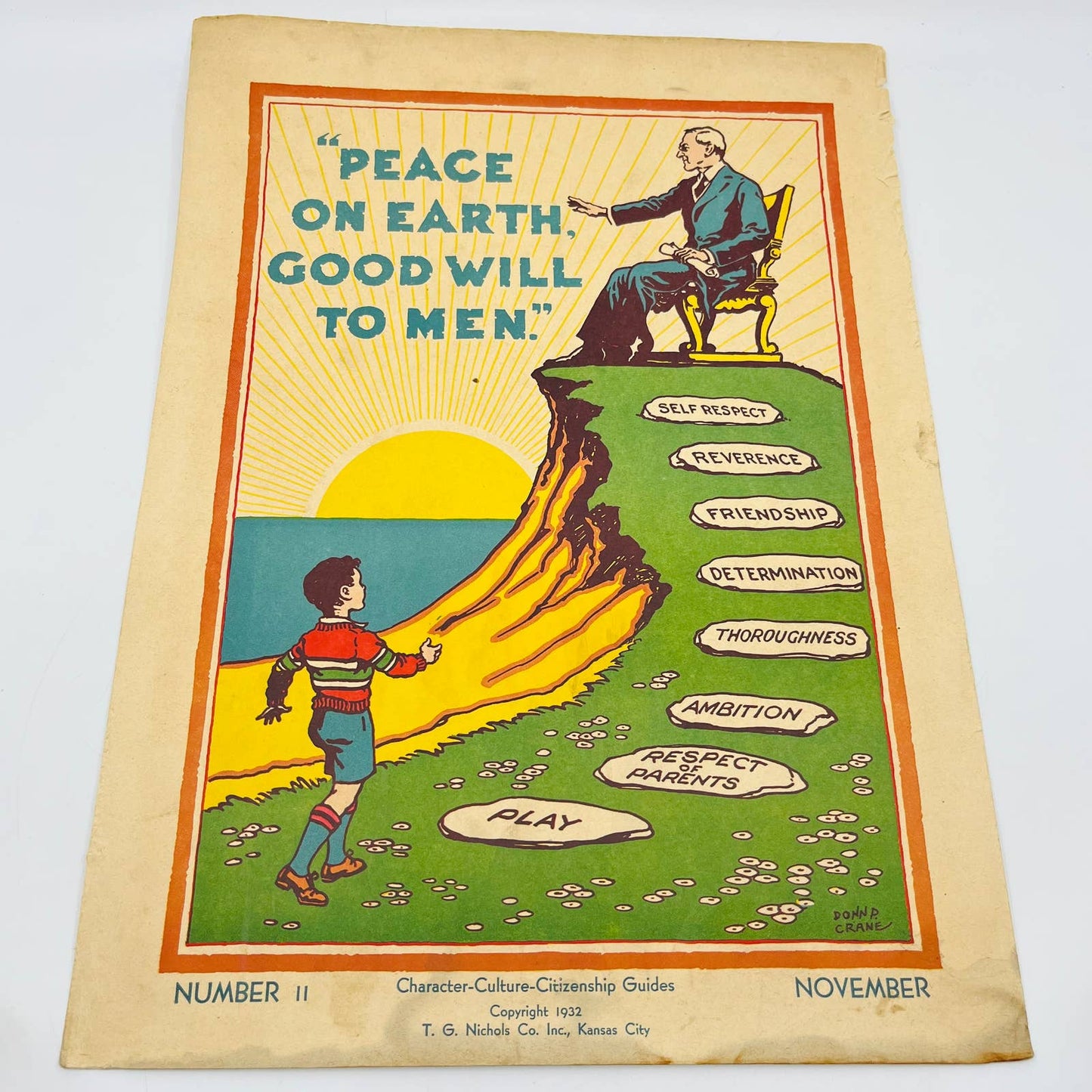 1932 Peace on Earth Goodwill Character Culture Citizenship Guides Poster #11