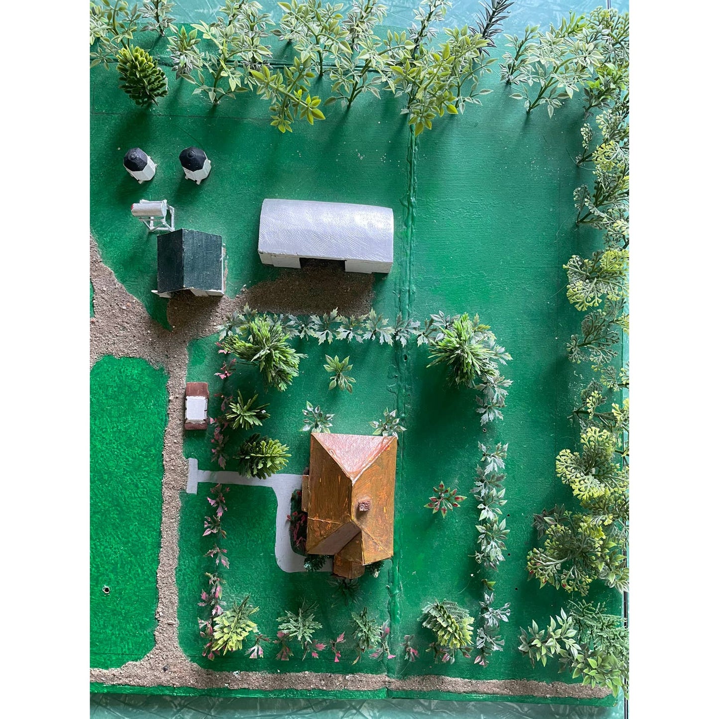 HUGE Vintage Handmade Farmstead Working Farm Miniature Scale Diorama