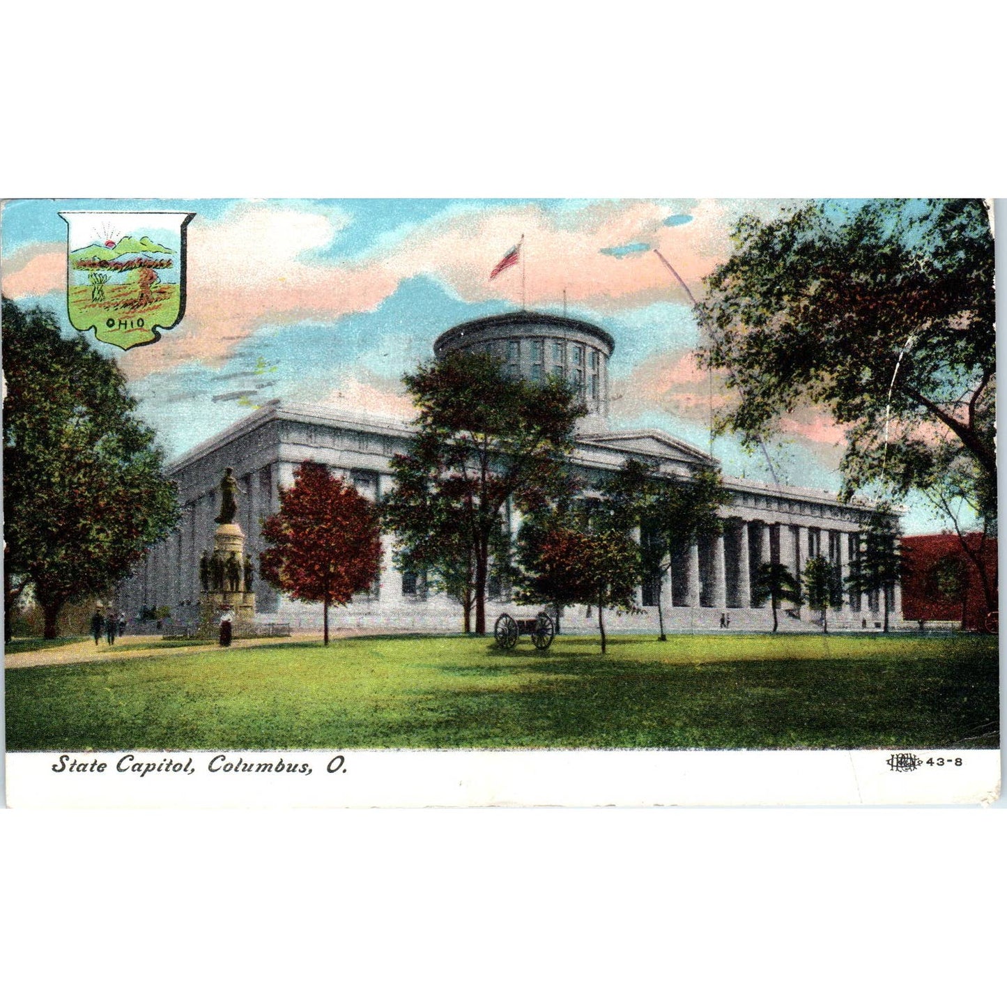 c1910 Postcard State Capitol Columbus Ohio TD9
