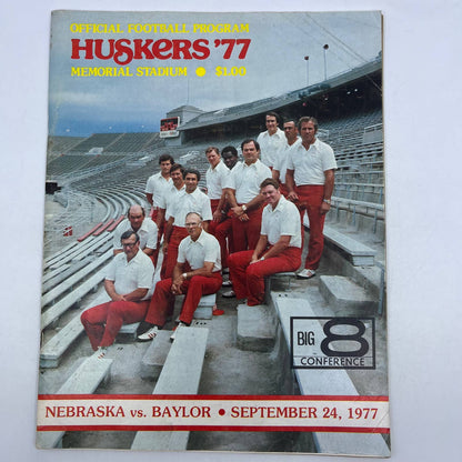 1977 Nebraska Cornhuskers vs. Baylor GameDay Football Program TH7